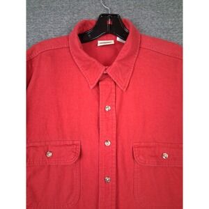 Five Brothers Mens Shirt XL Red Flannel Button Up Vtg‎ Casual Workwear